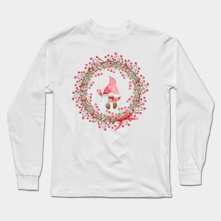 Welcome Gnome Wreath Long Sleeve T-Shirt